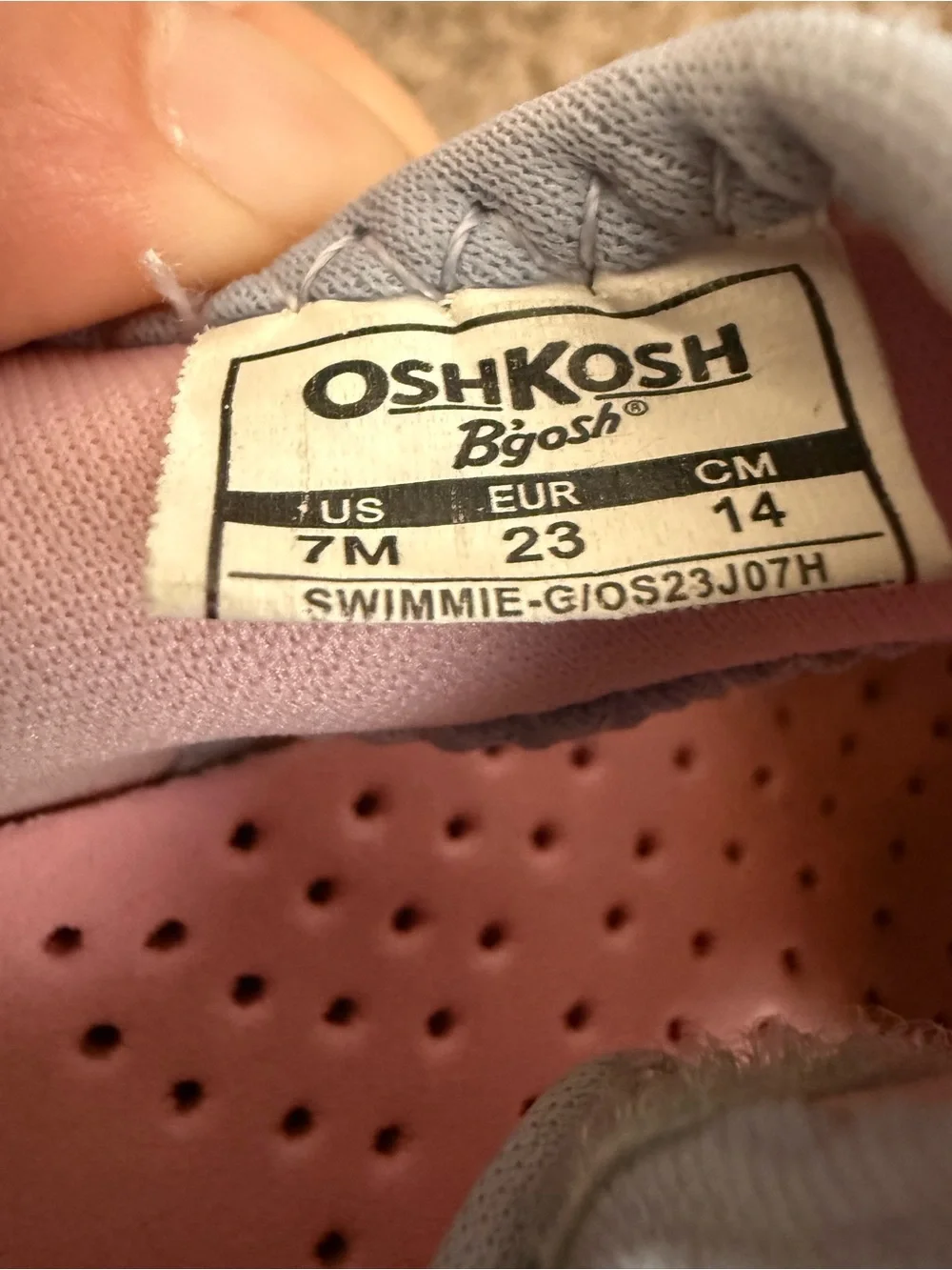 OshKosh B'gosh Pink and Blue Floral Slip-On Water Shoes